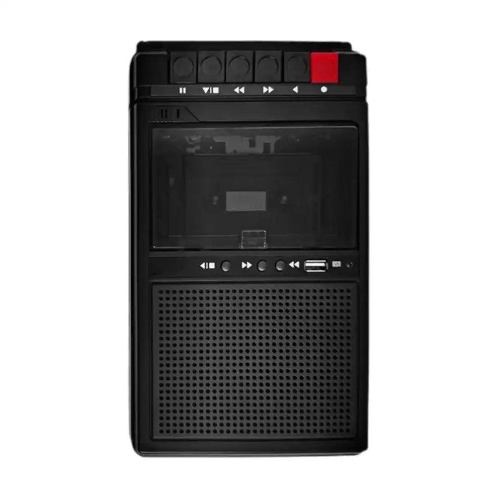 Lightweight Cassette Player with Stereo Speakers (available in Black & White) - Black / Portable Cassette Player - SS