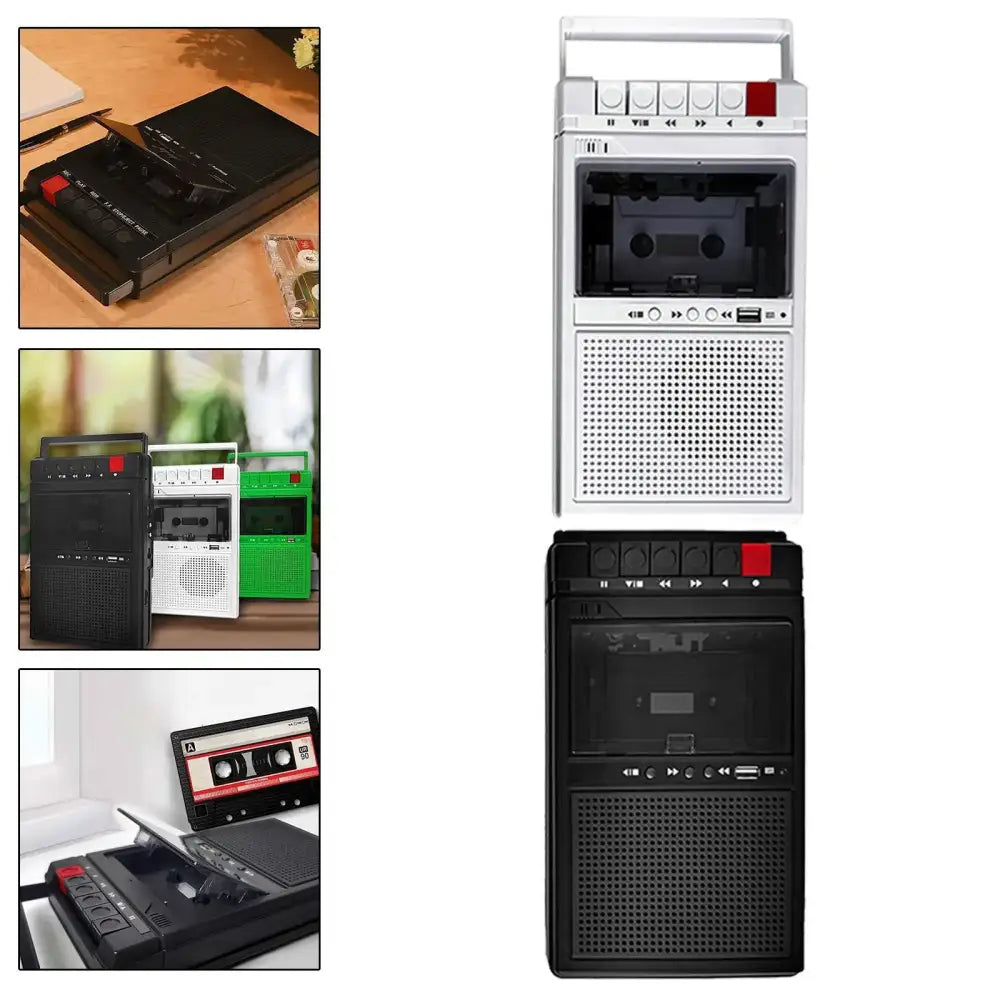 Lightweight Cassette Player with Stereo Speakers (available in Black & White) - SS