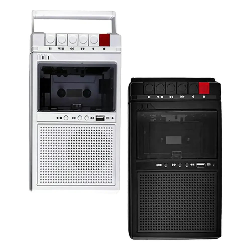 Lightweight Cassette Player with Stereo Speakers (available in Black & White) - SS