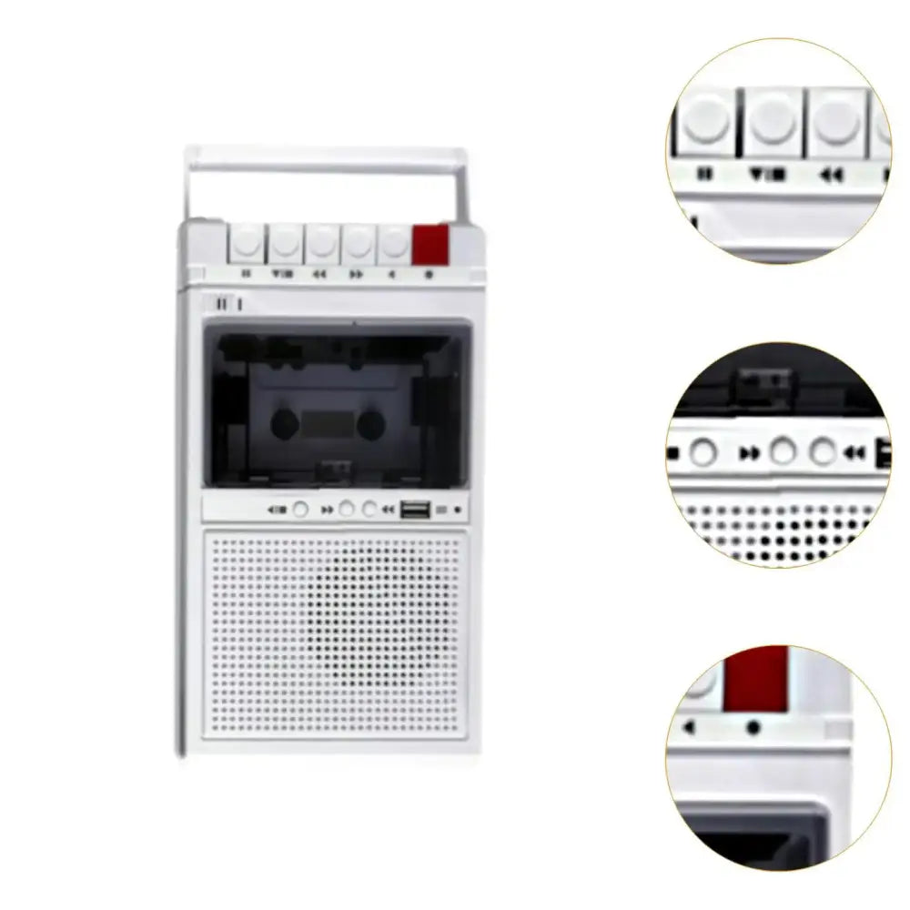 Lightweight Cassette Player with Stereo Speakers (available in Black & White) - SS