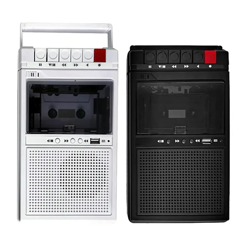 Lightweight Cassette Player with Stereo Speakers (available in Black & White) - SS