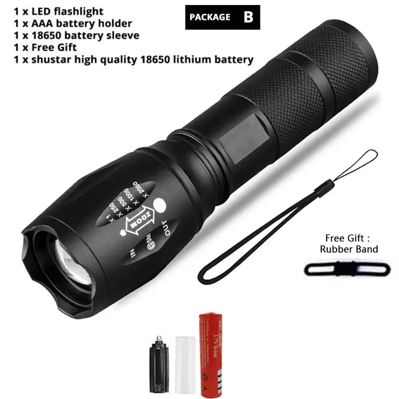 Litwod XML T6 LED Rechargeable Flashlight - Package B / T6-4000 Lumens