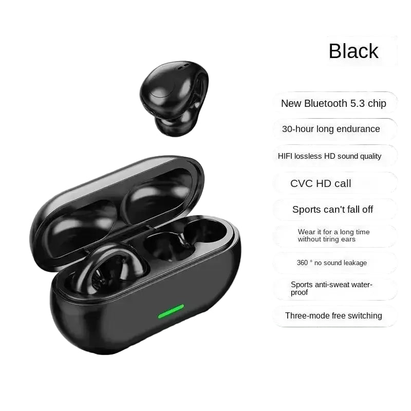 LS T75 Bone Conduction Wireless Bluetooth Earbuds - Black