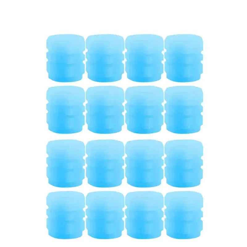 Luminous Fluorescent Tire Valve Caps - Blue 16pcs - HBC