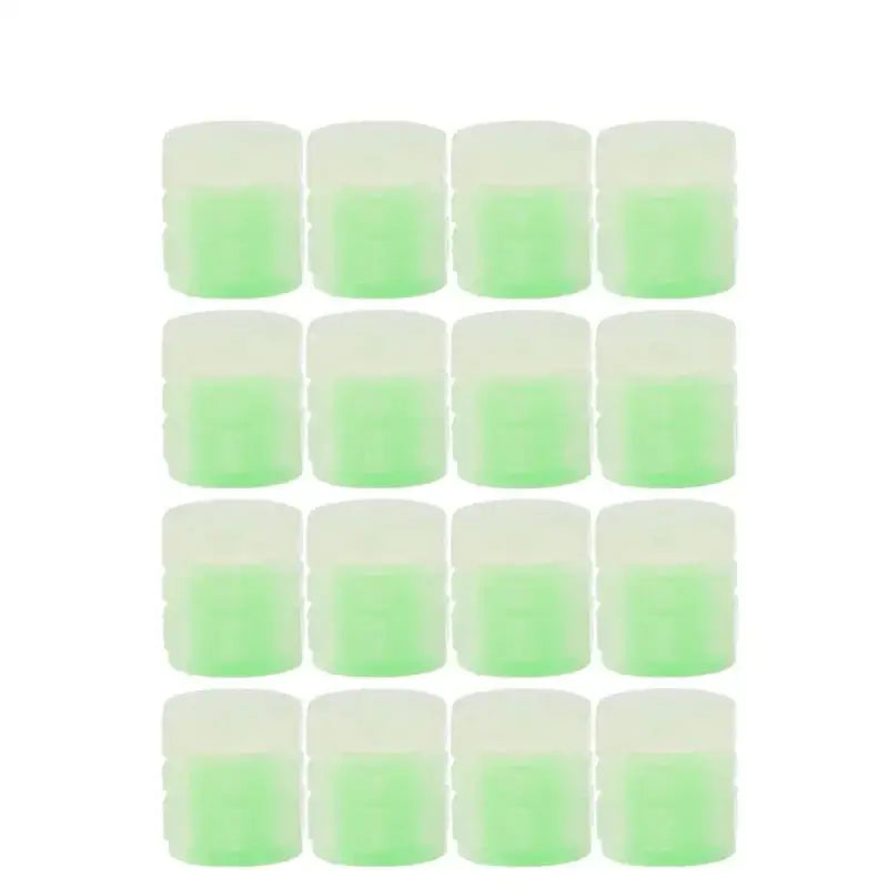 Luminous Fluorescent Tire Valve Caps - Green 16pcs - HBC