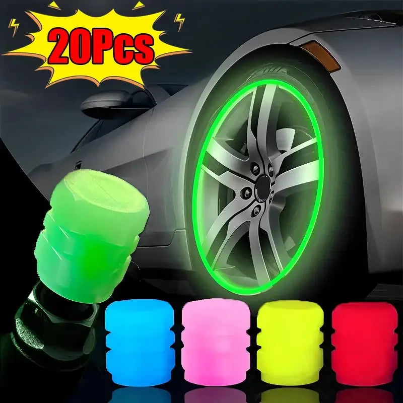 Luminous Fluorescent Tire Valve Caps - HBC