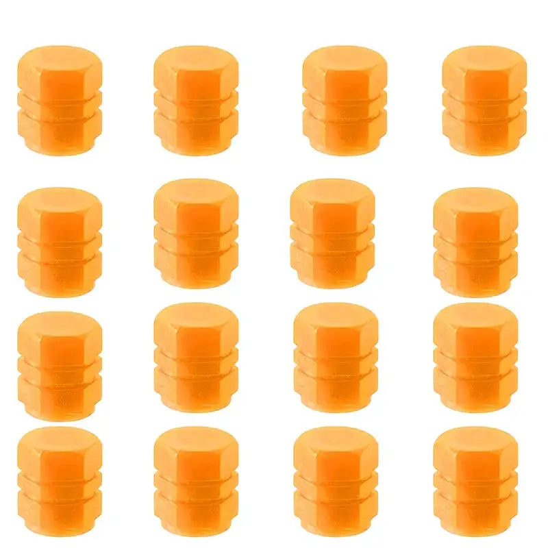 Luminous Fluorescent Tire Valve Caps - Orange 16pcs - HBC