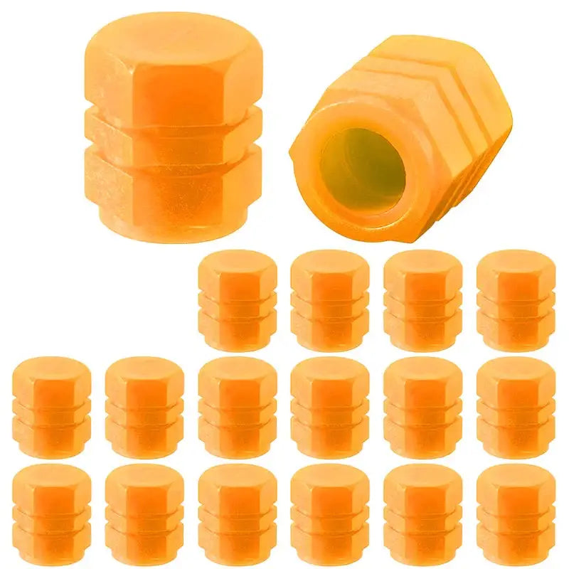 Luminous Fluorescent Tire Valve Caps - Orange 20pcs - HBC