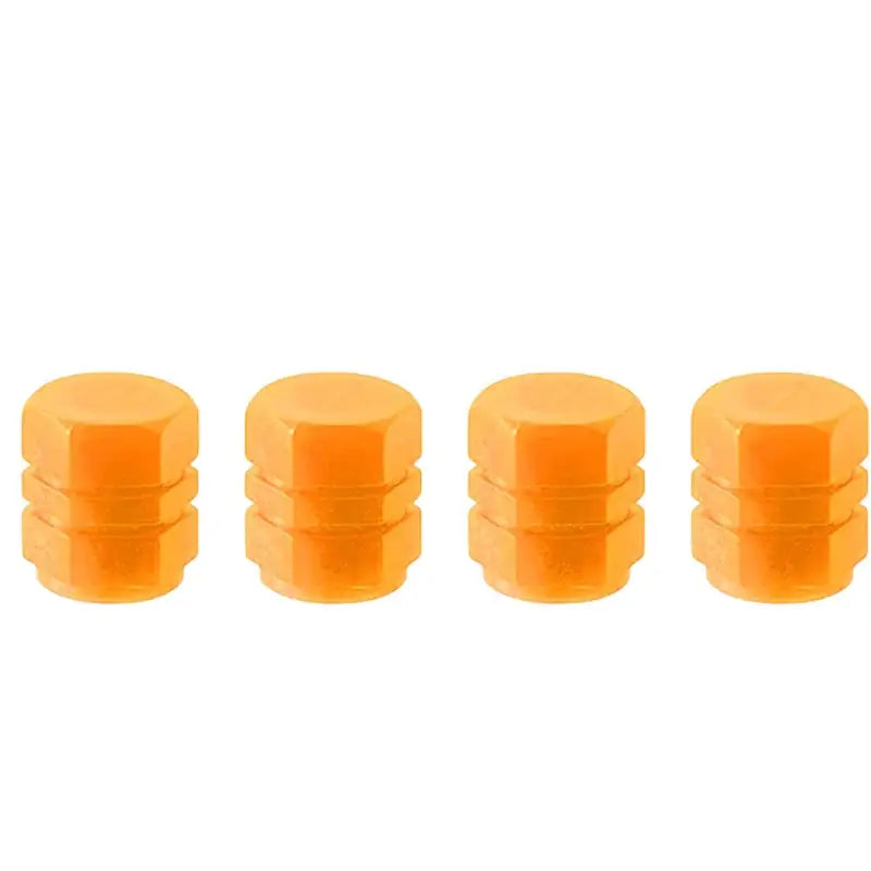 Luminous Fluorescent Tire Valve Caps - Orange 4pcs - HBC