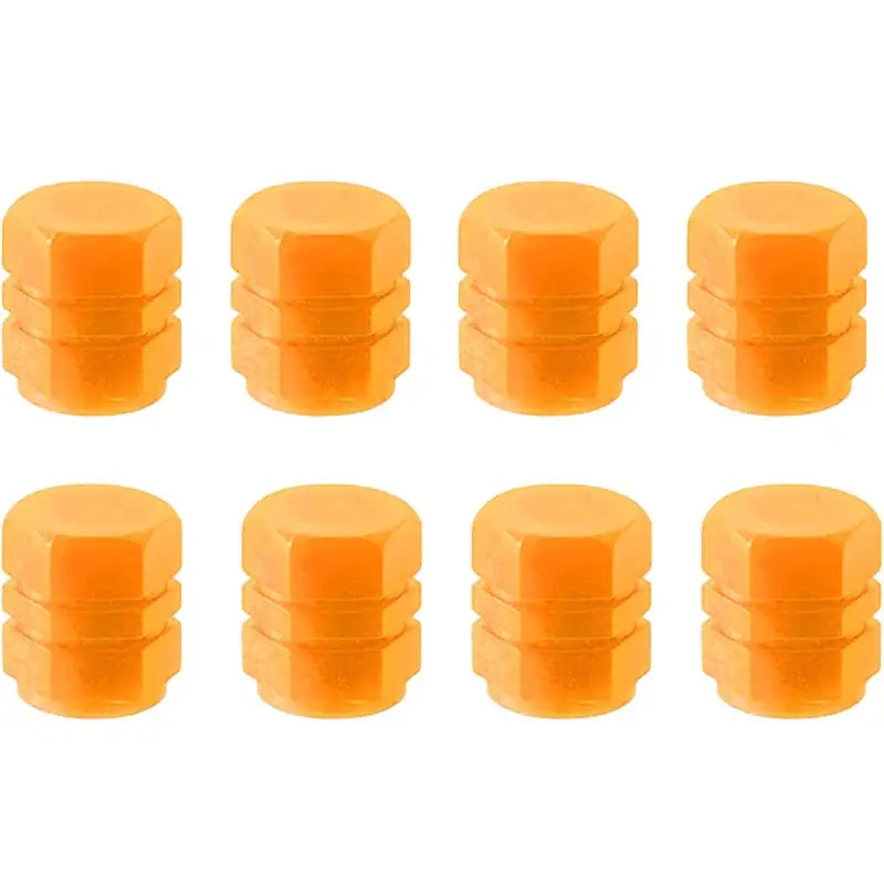 Luminous Fluorescent Tire Valve Caps - Orange 8pcs - HBC