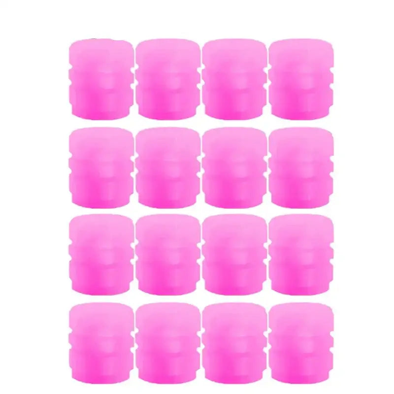 Luminous Fluorescent Tire Valve Caps - Pink 16pcs - HBC