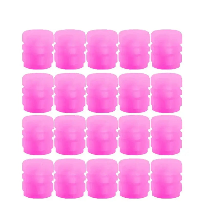 Luminous Fluorescent Tire Valve Caps - Pink 20pcs - HBC