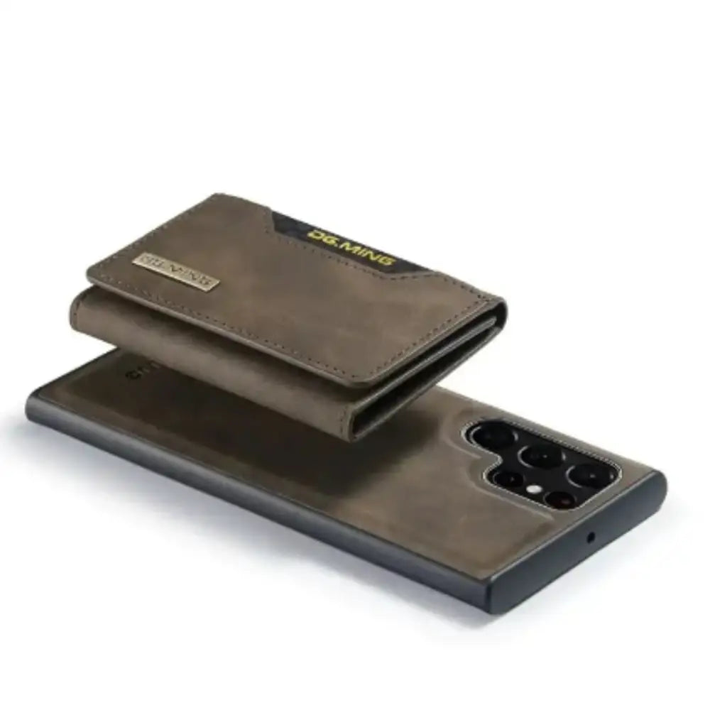 M2 Magnetic Leather Case for Samsung (Coffee with Bag)