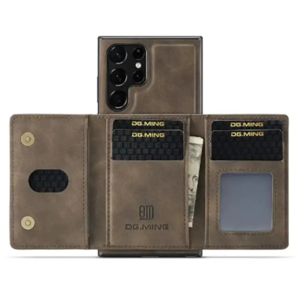 M2 Magnetic Leather Case for Samsung (Coffee with Bag)