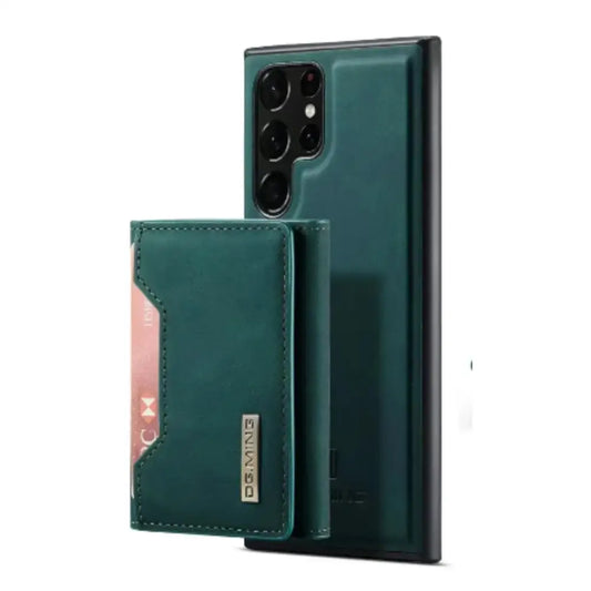 M2 Magnetic Leather Case for Samsung (Green with Bag)