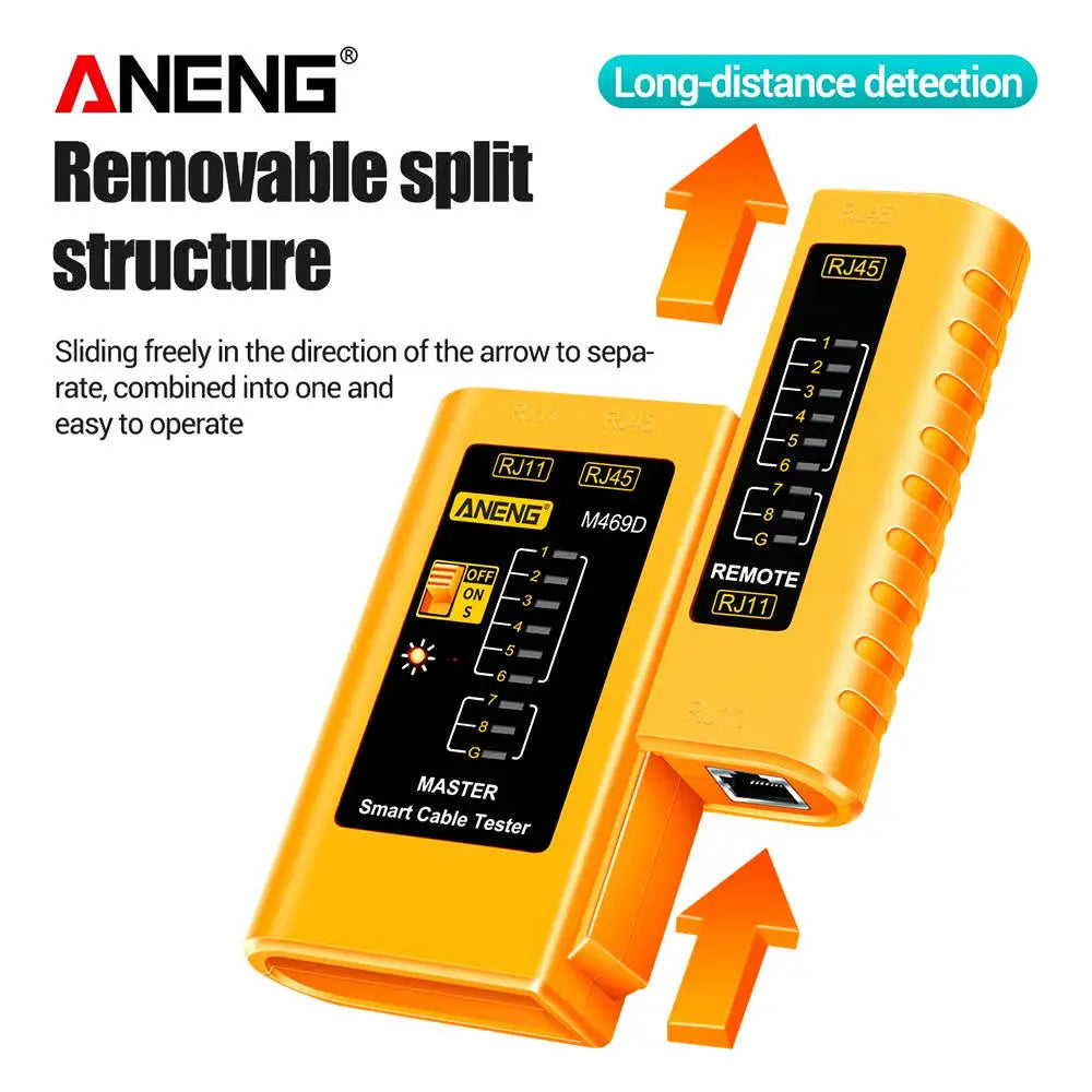 M469D Professional Network Cable Tester for RJ45 RJ11 RJ12 CAT5 and UTP - Essential Tool for Cable Diagnostics