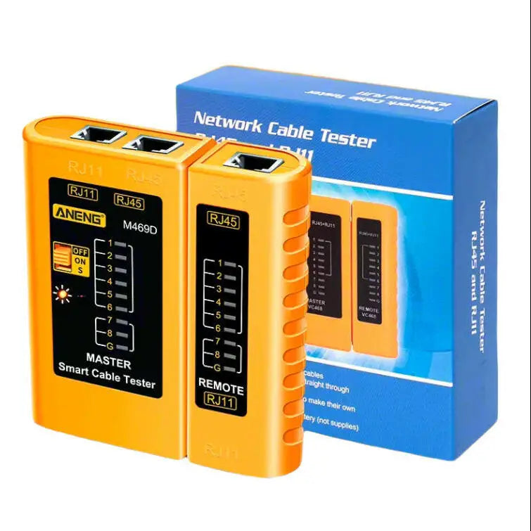 M469D Professional Network Cable Tester for RJ45 RJ11 RJ12 CAT5 and UTP - Essential Tool for Cable Diagnostics
