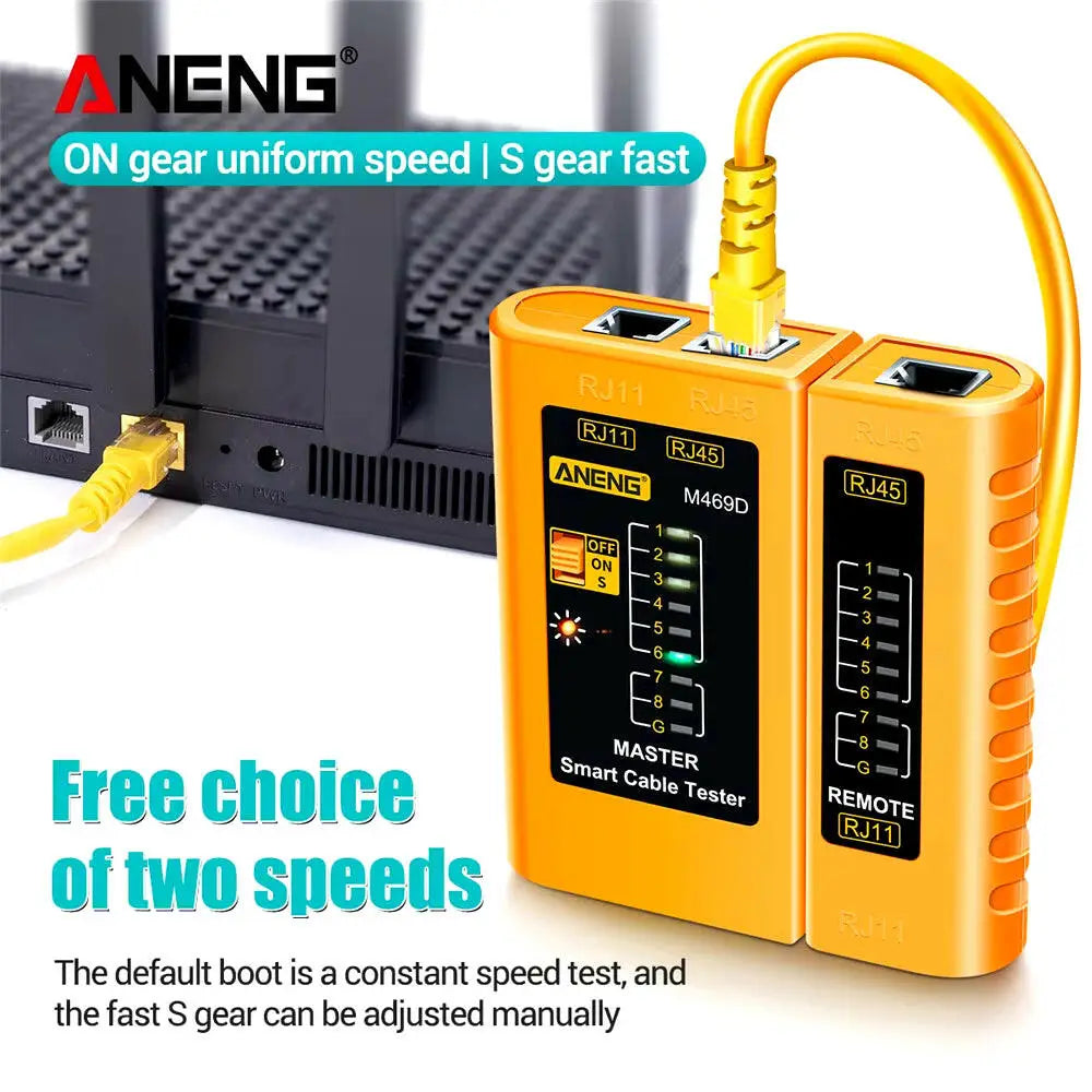 M469D Professional Network Cable Tester for RJ45 RJ11 RJ12 CAT5 and UTP - Essential Tool for Cable Diagnostics