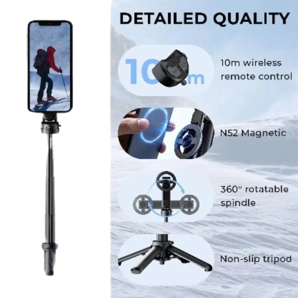 Magnetic 360° Selfie Stick with Bluetooth & Foldable Stand - 9eight5