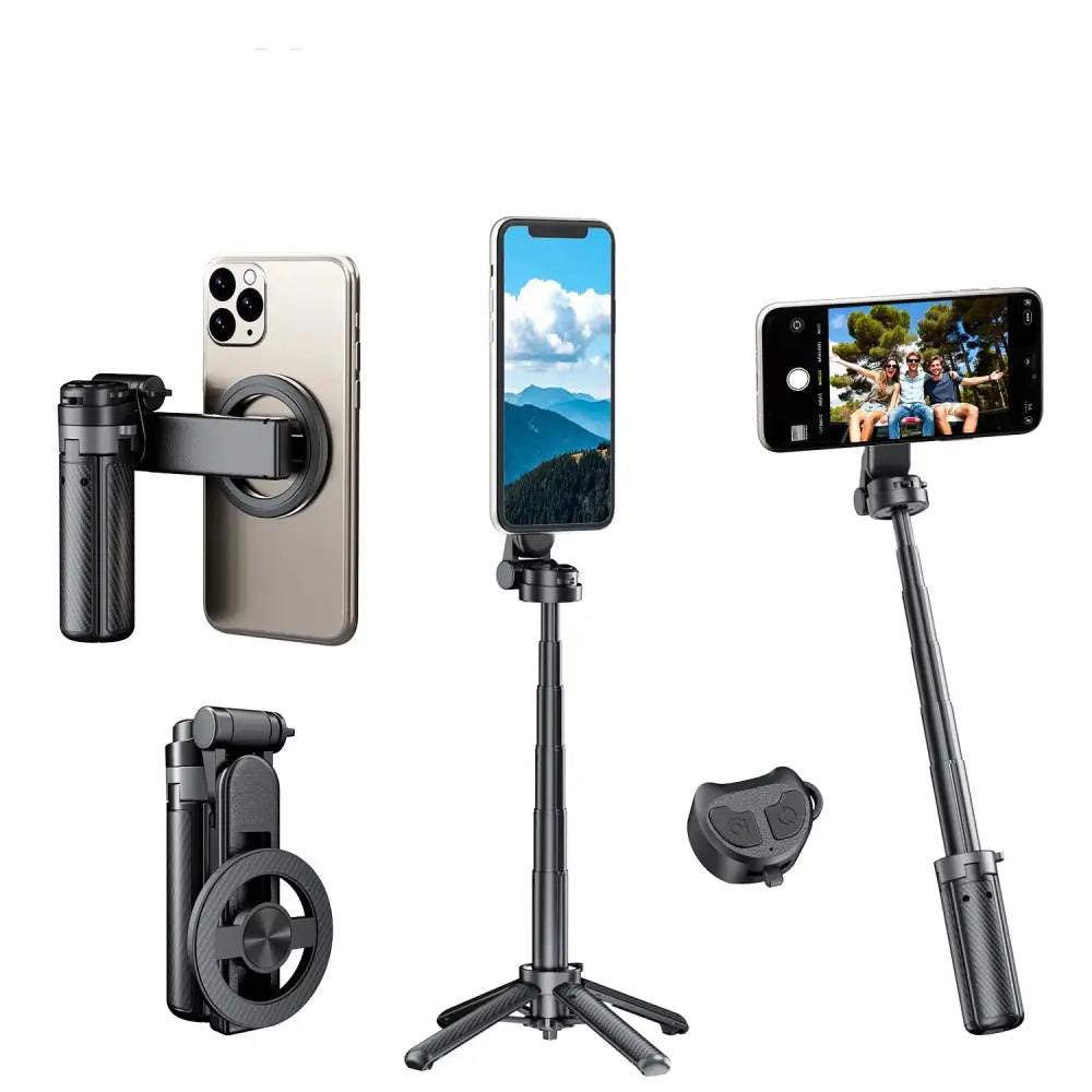 Magnetic 360° Selfie Stick with Bluetooth & Foldable Stand - Magnetic Upgraded - 9eight5