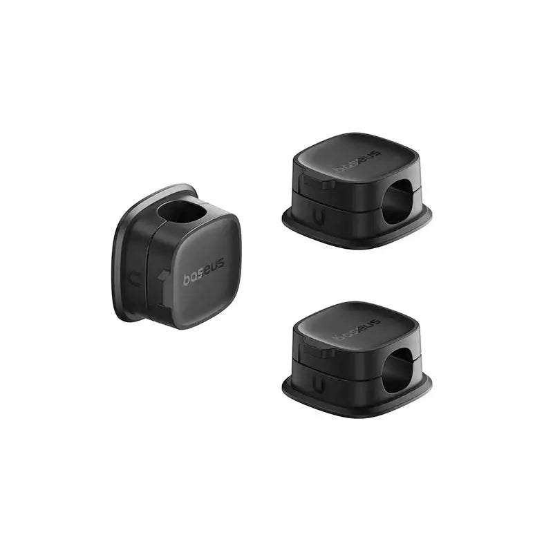 Magnetic Cable Organizer with Adjustable Cord Management - 3Pcs Black