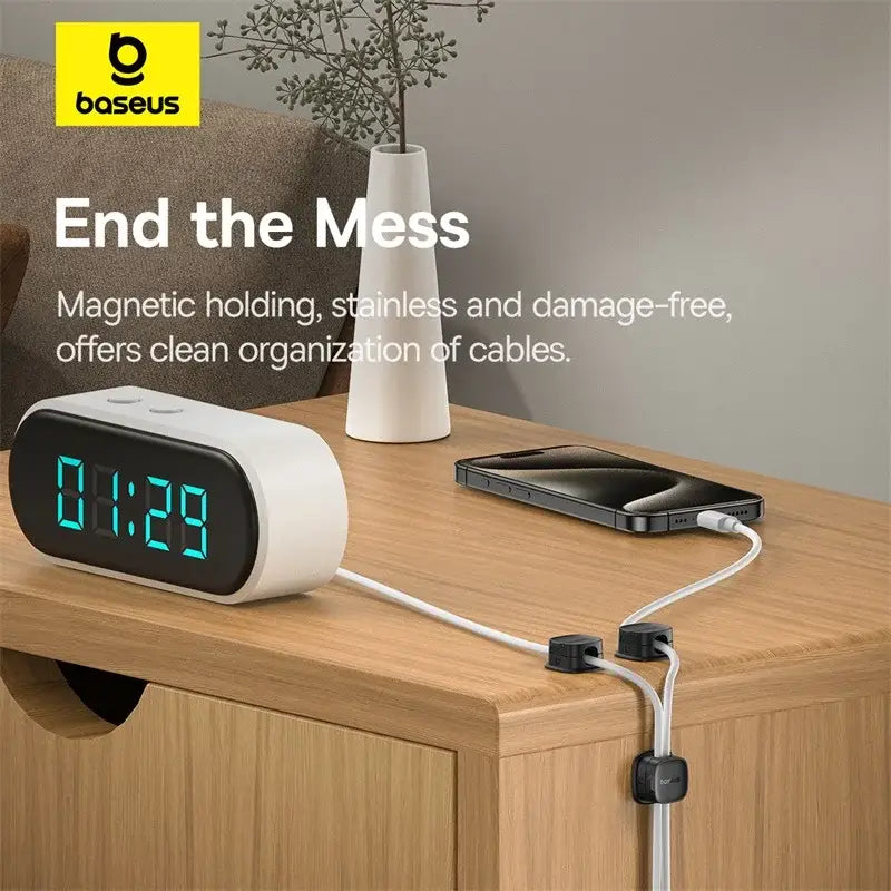 Magnetic Cable Organizer with Adjustable Cord Management