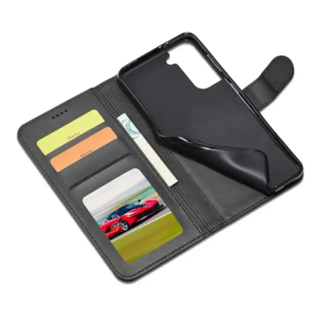 Magnetic Leather Flip Cover for Samsung Galaxy (Black)