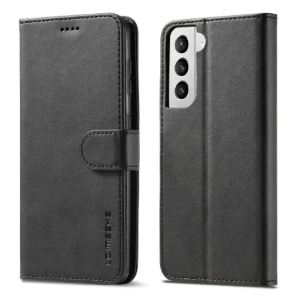 Magnetic Leather Flip Cover for Samsung Galaxy (Black)