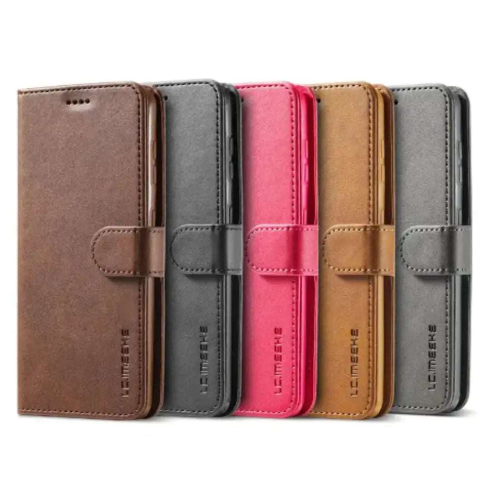 Magnetic Leather Flip Cover for Samsung Galaxy (Brown)