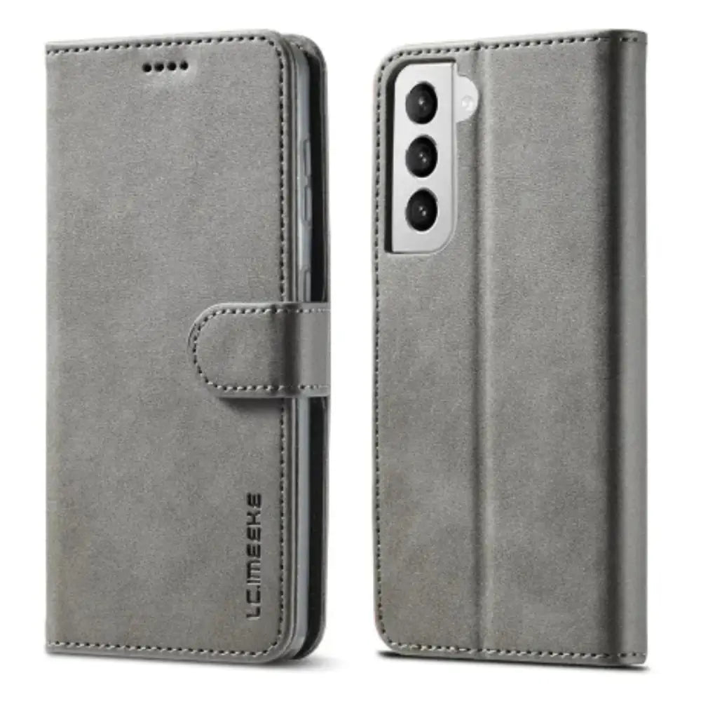 Magnetic Leather Flip Cover for Samsung Galaxy (Gray)