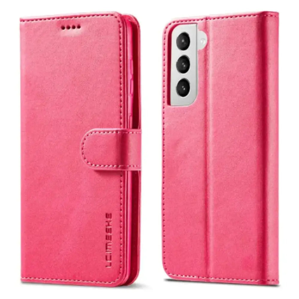 Magnetic Leather Flip Cover for Samsung Galaxy (Rose Red)