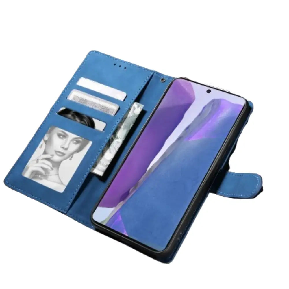 Magnetic Wallet Case for Samsung Galaxy (Blue)