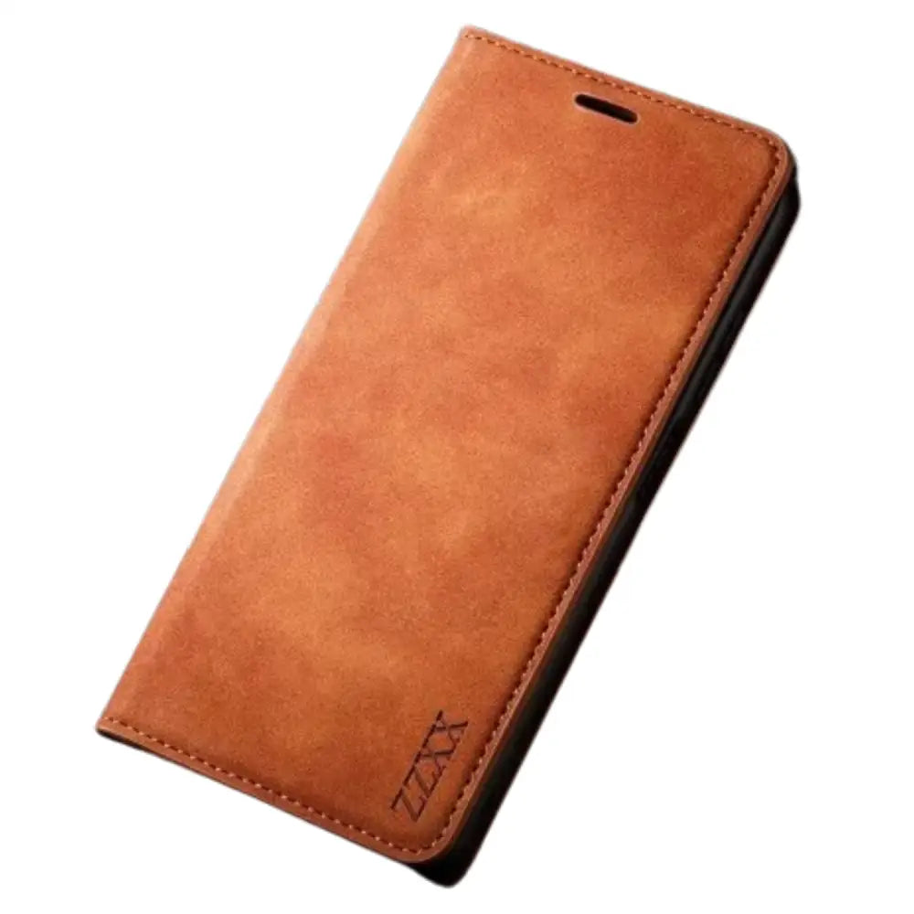 Magnetic Wallet Case for Samsung Galaxy S & A Series (Brown)
