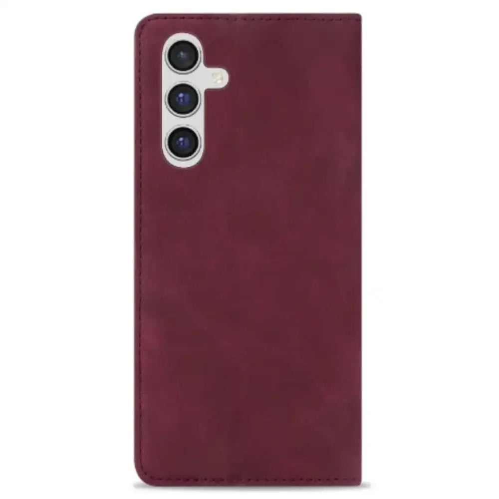 Magnetic Wallet Case for Samsung Galaxy S & A Series (Wine Red)