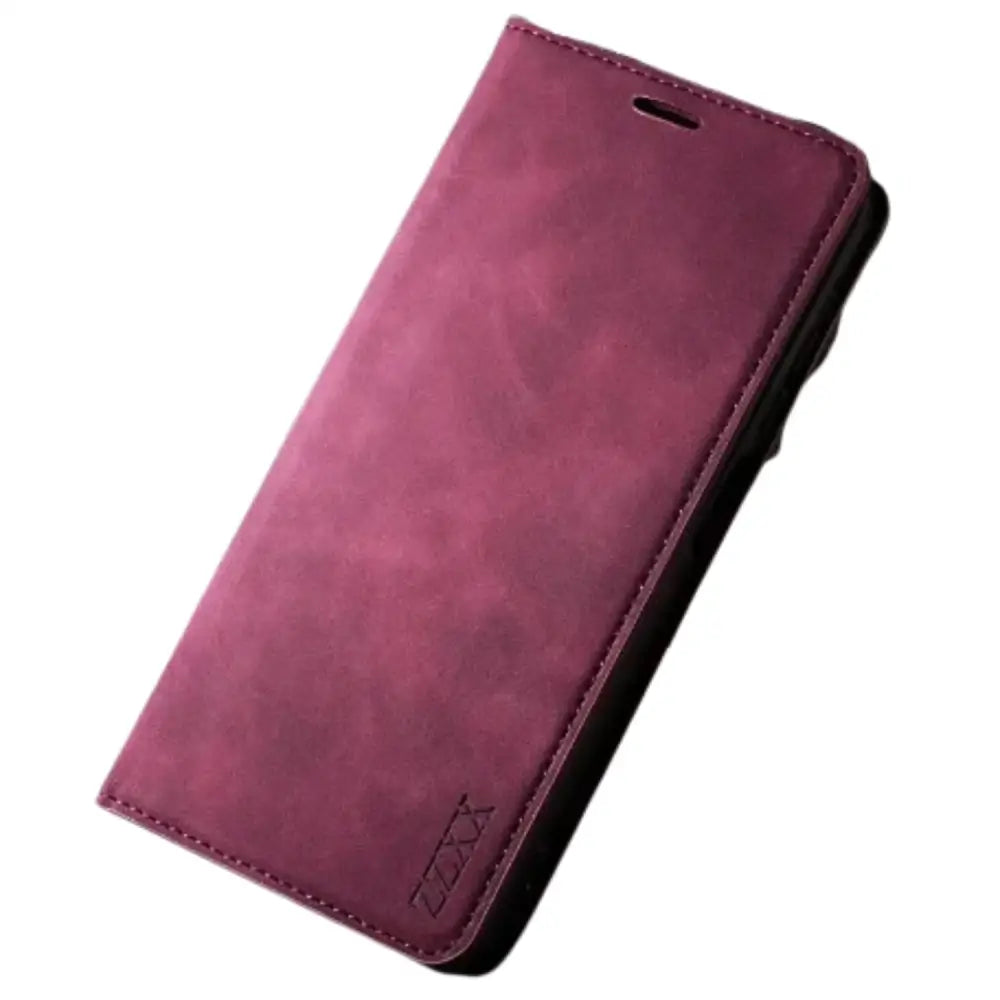 Magnetic Wallet Case for Samsung Galaxy S & A Series (Wine Red)