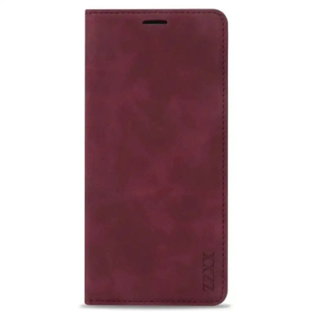 Magnetic Wallet Case for Samsung Galaxy S & A Series (Wine Red)