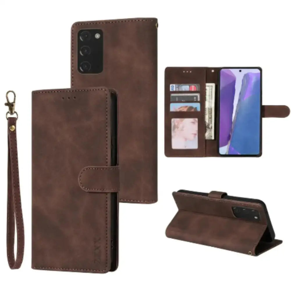 Magnetic Wallet Case for Samsung S25/S24/Note/A Series (Coffee)