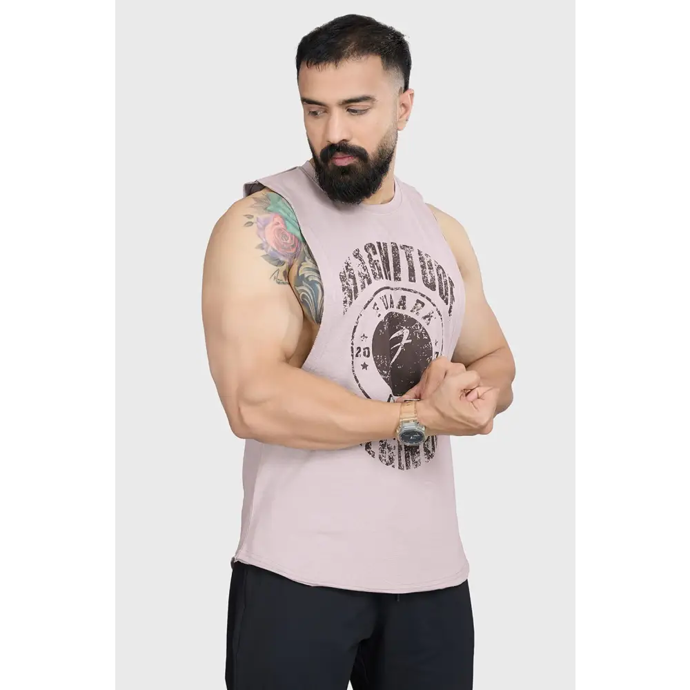 Magnitude Deep Arm Tank Beige - Vest