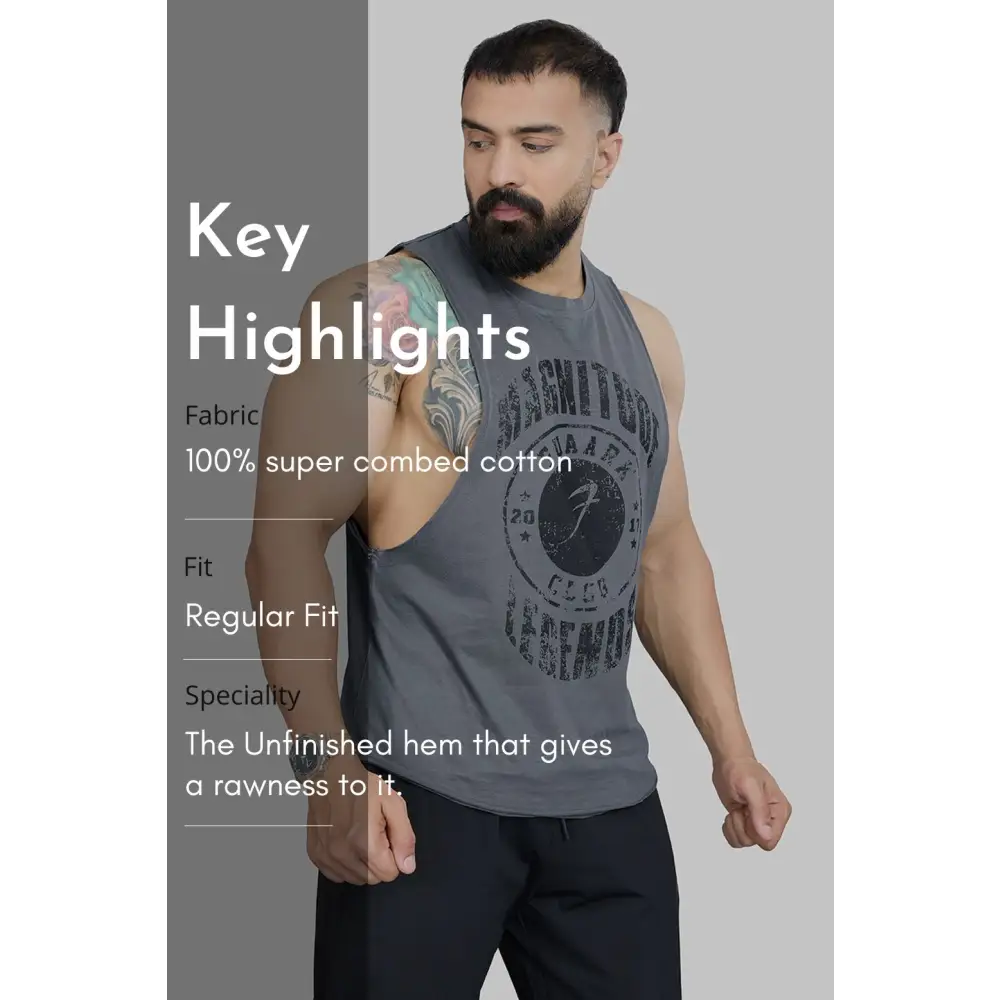 Magnitude Deep Arm Tank Grey - Vest