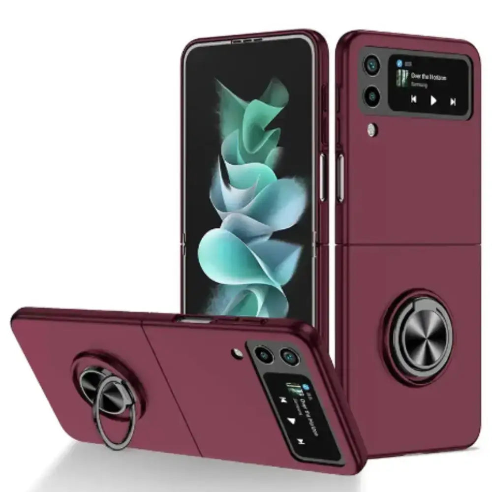 Magsafe Case for Samsung Galaxy Z Flip 2 (Available in 23 colours) - Ring holder Winered - 9eight5