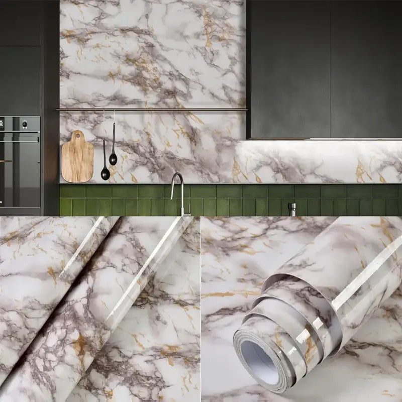Marble Waterproof & Oil-Proof Wall Paper (40cm) (12 designs available) - Design 8 / 40cm x 1m - SS
