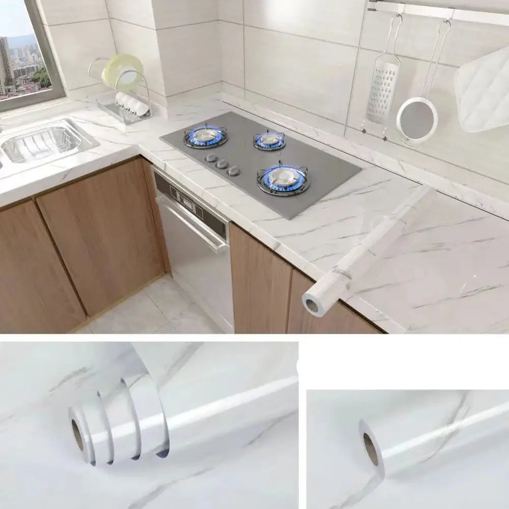 Marble Waterproof & Oil-Proof Wall Paper (40cm) (12 designs available) - Design 2 / 40cm x 1m - SS
