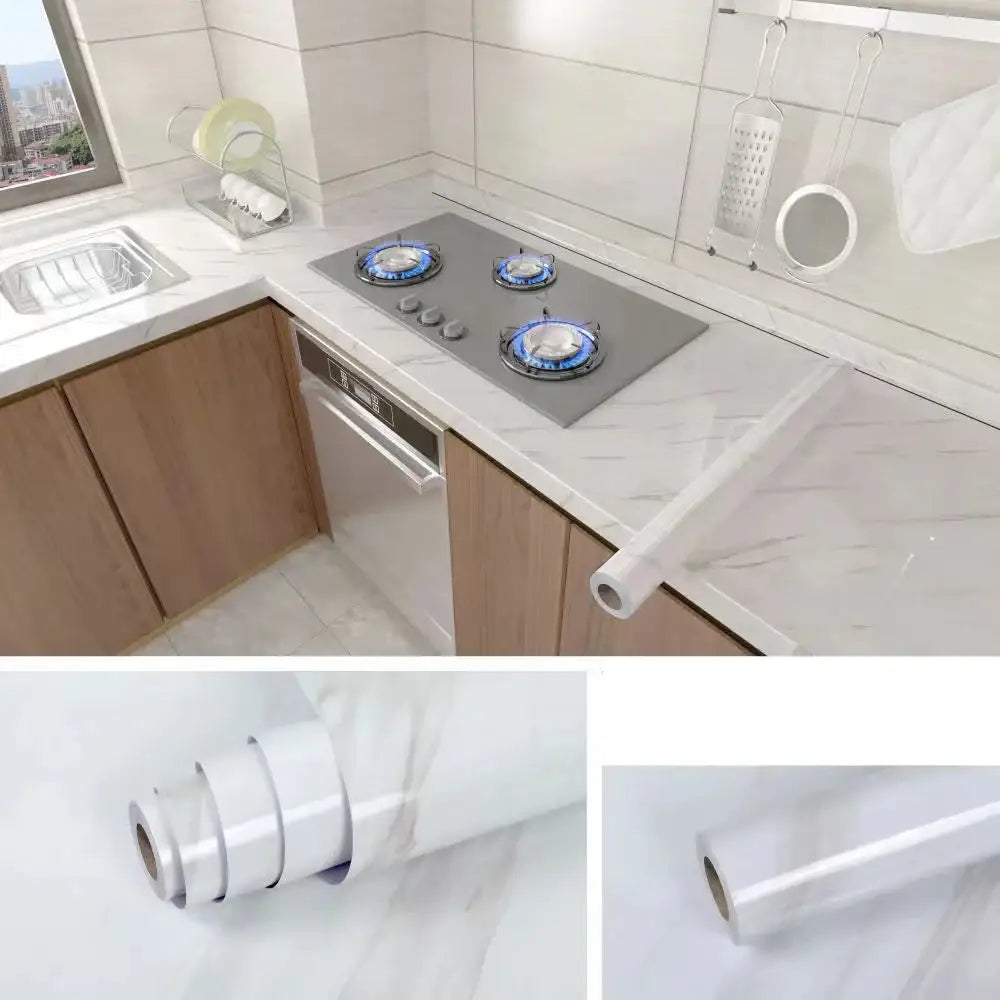 Marble Waterproof & Oil-Proof Wall Paper (40cm) (12 designs available) - Design 3 / 40cm x 1m - SS