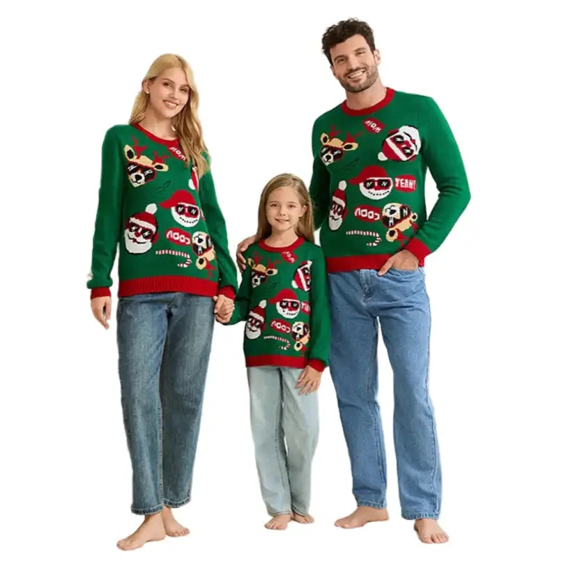 Matching Family Christmas Sweaters (5 sizes available) - Green / Kids 4-5Y - SS
