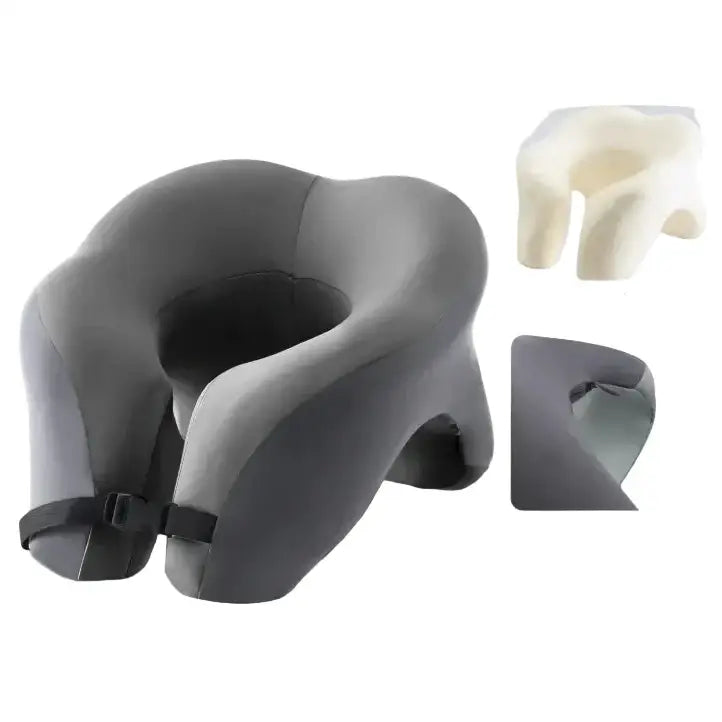 Memory Foam U-Shaped Travel Neck Pillow (3 colours available) - Grey / Travel Pillow - SS