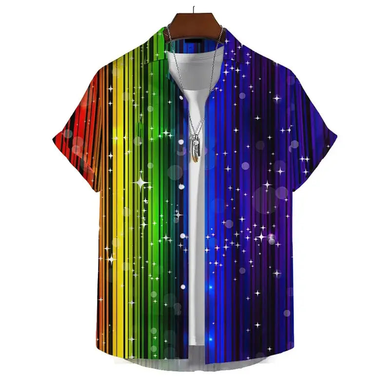 Men’s 3D Print Rainbow Shirt (10 different designs available) - Color - 2 / S - SS