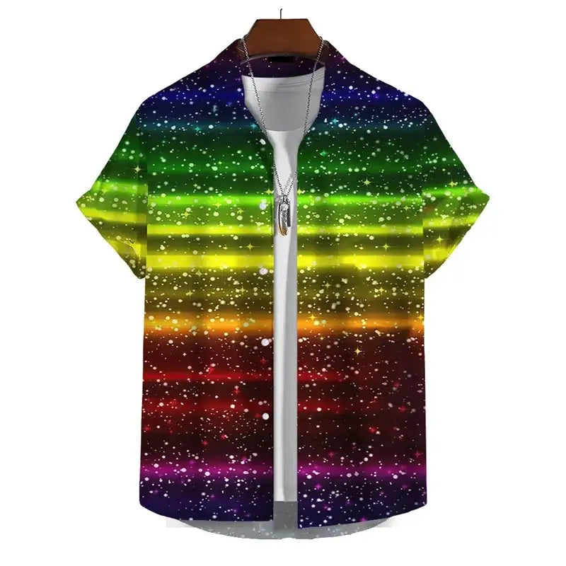 Men’s 3D Print Rainbow Shirt (10 different designs available) - Color - 3 / S - SS