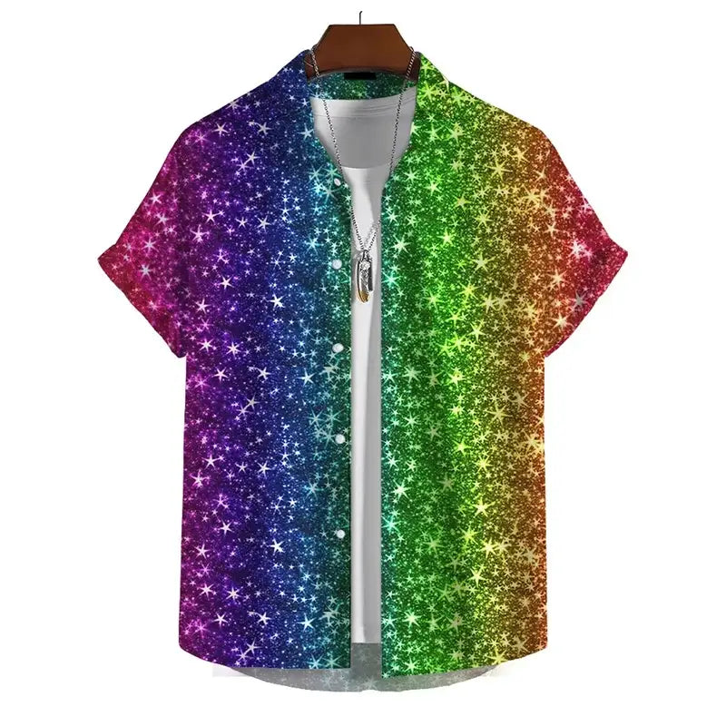 Men’s 3D Print Rainbow Shirt (10 different designs available) - Color - 5 / S - SS