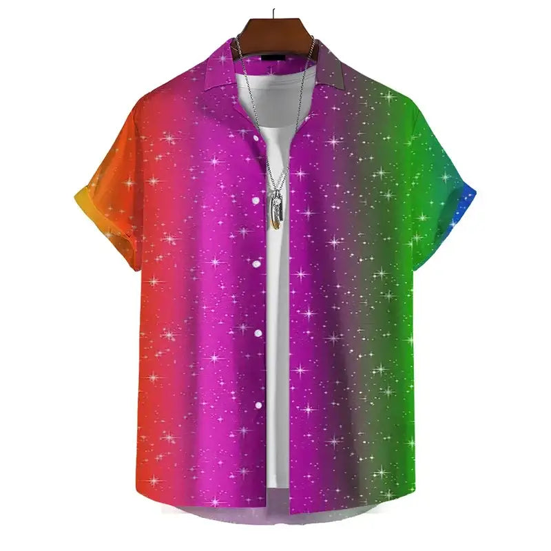 Men’s 3D Print Rainbow Shirt (10 different designs available) - Color - 6 / S - SS