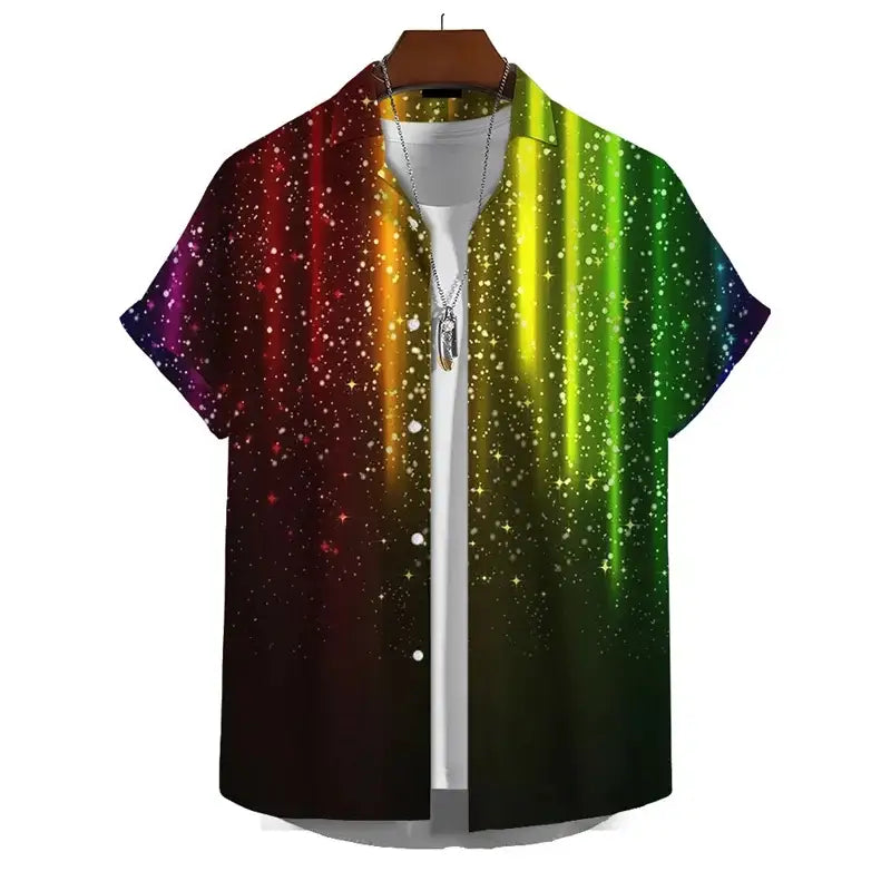 Men’s 3D Print Rainbow Shirt (10 different designs available) - Color - 8 / S - SS